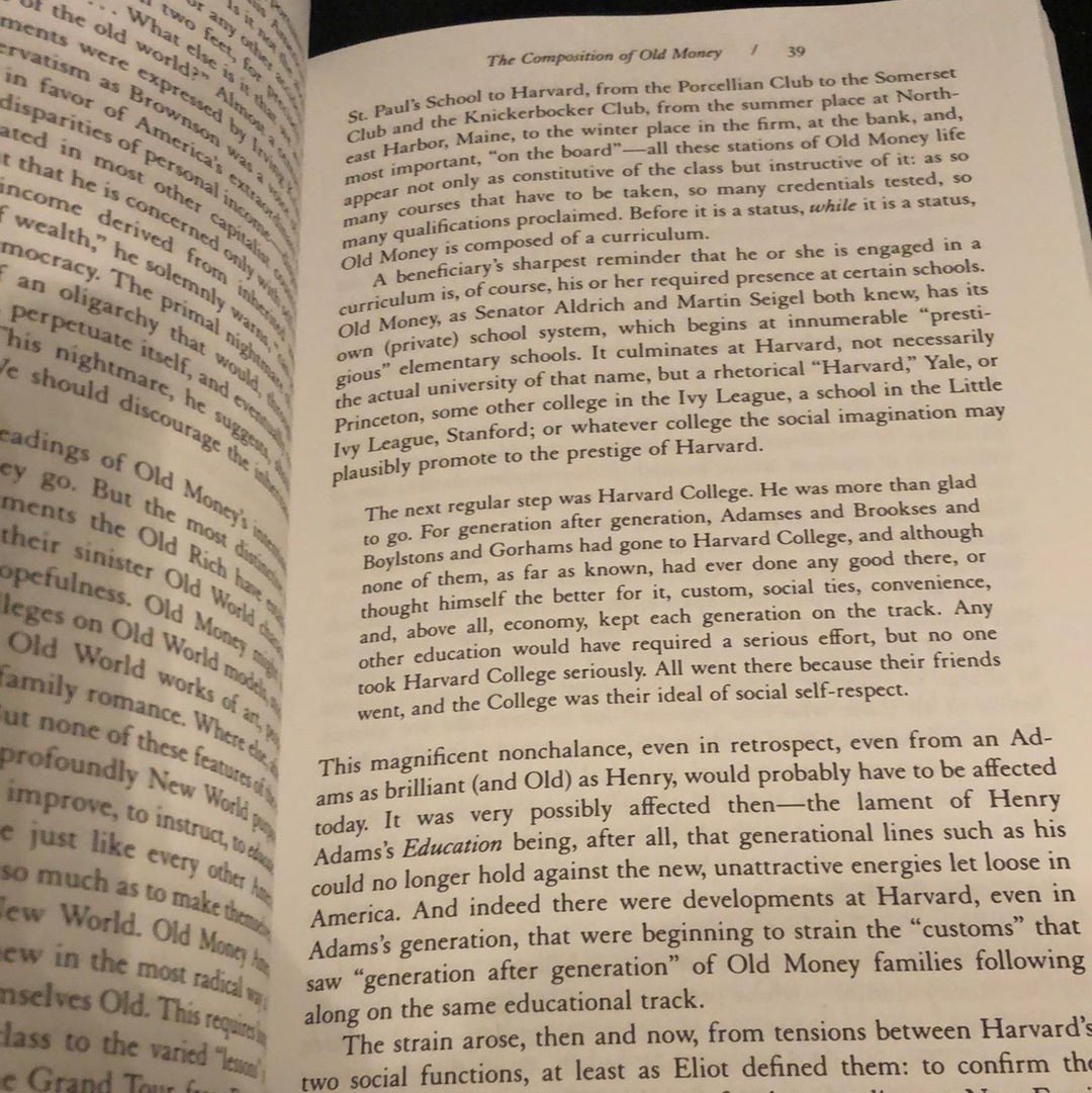 ‘Old Money, The Mythology of Wealth in America’ by Nelson W. Aldrich Jr