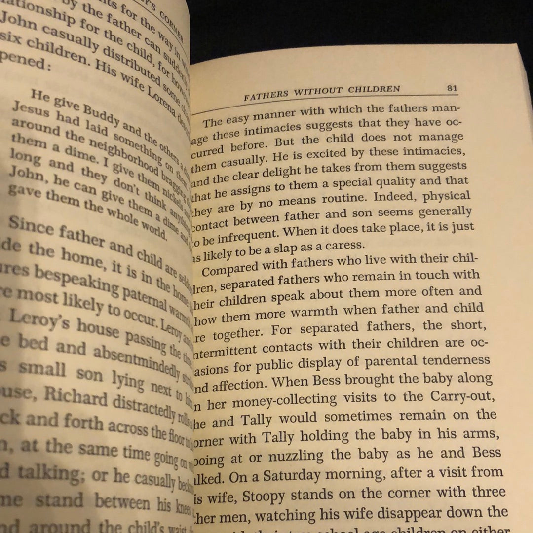 ‘Tally’s Corner, a Study of Negro Streetcorner Men’ by Elliot Liebow