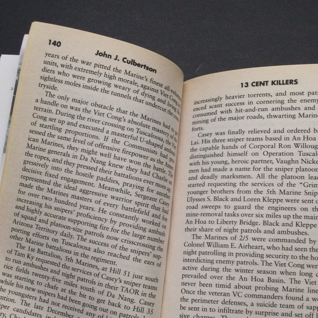 '13 Cent Killers: The 5th Marine Snipers in Vietnam' by John J. Culbertson