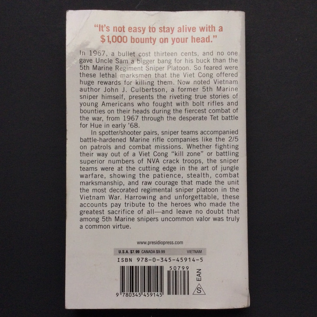 '13 Cent Killers: The 5th Marine Snipers in Vietnam' by John J. Culbertson