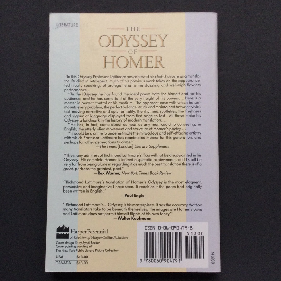 'The Odyssey of Homer' by Richmond Lattimore