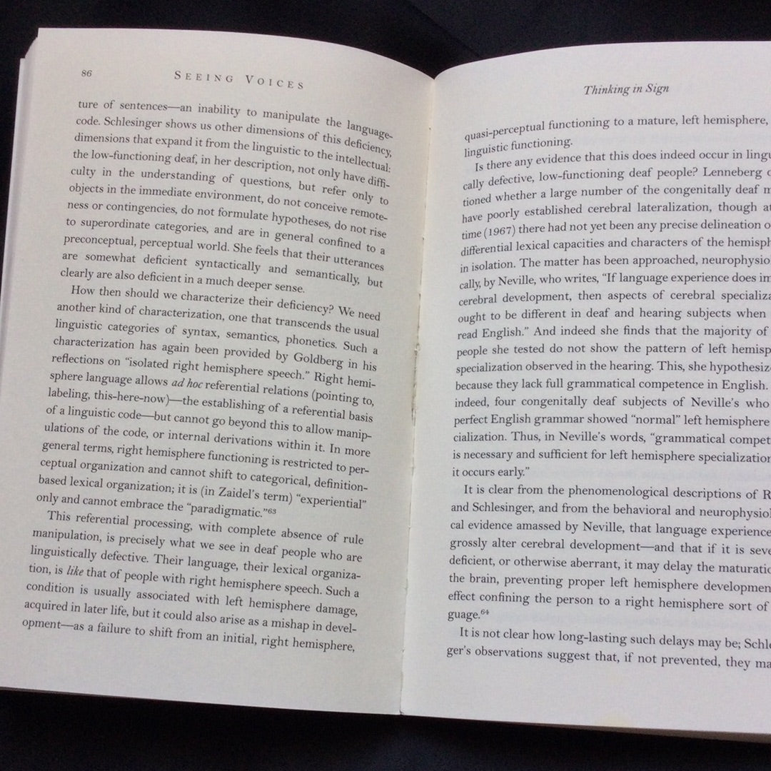 'Seeing Voices' by Oliver Sacks