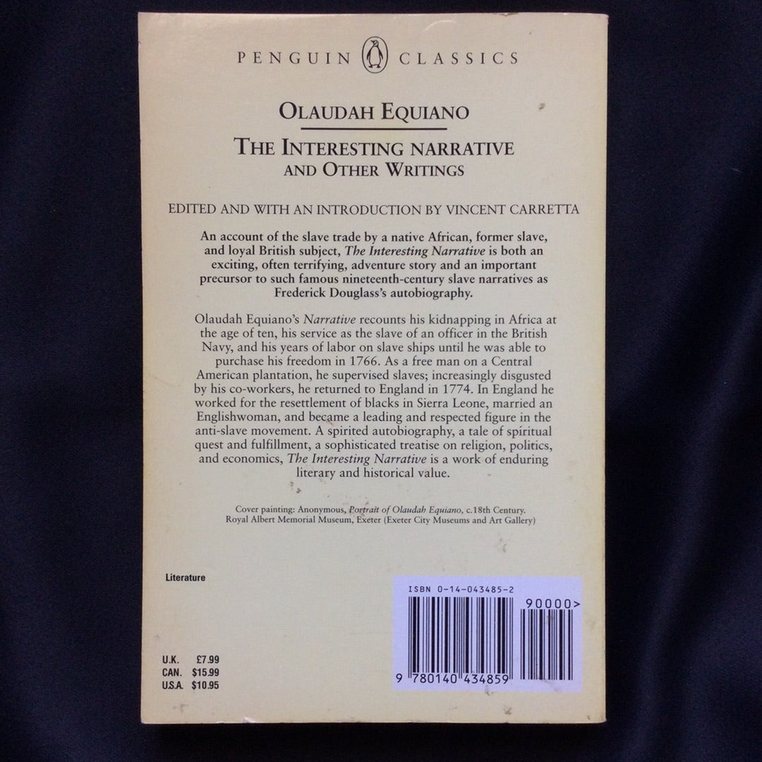'Olaudah Equiano, the Interesting Narrative and Other Writings' Penguin Classics