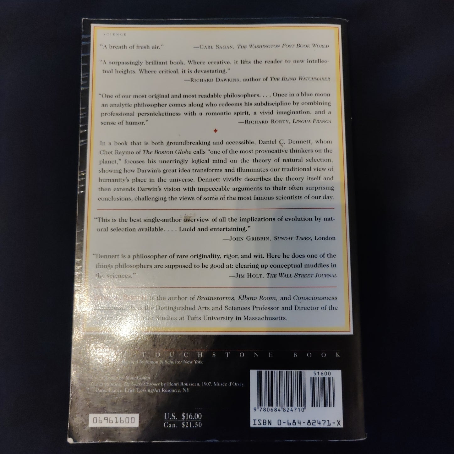 ‘Darwin’s Dangerous Idea, Evolution and the Meanings of Life’ by Daniel Dennett