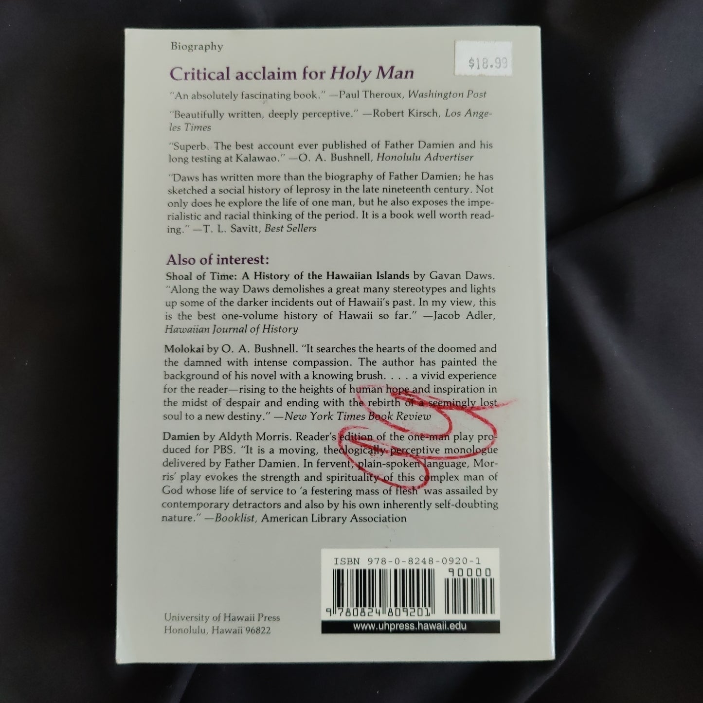 'Holy Man, Father Damien of Molokai' by Gavan Daws