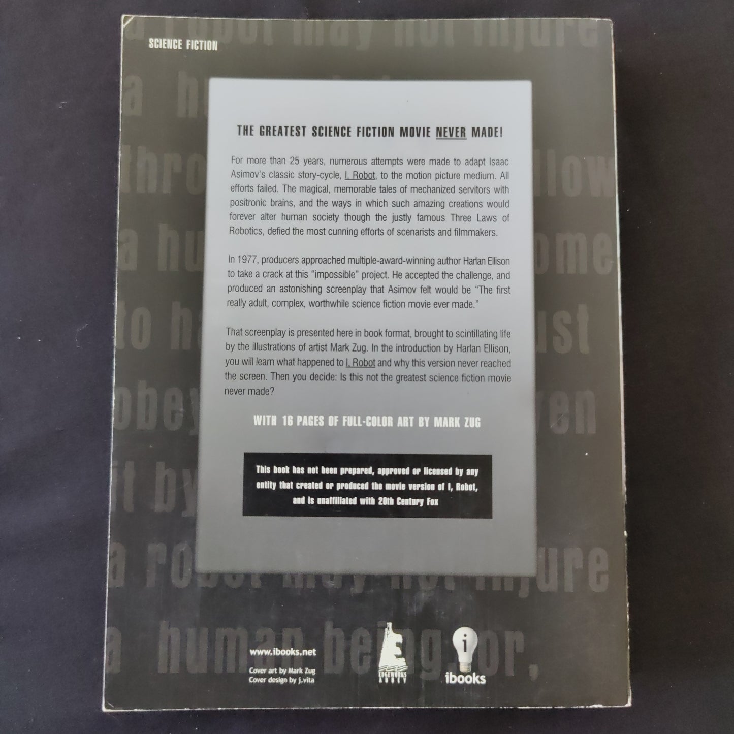 'I, Robot: The Illustrated Screenplay' by Harlan Ellison and Isaac Asimov