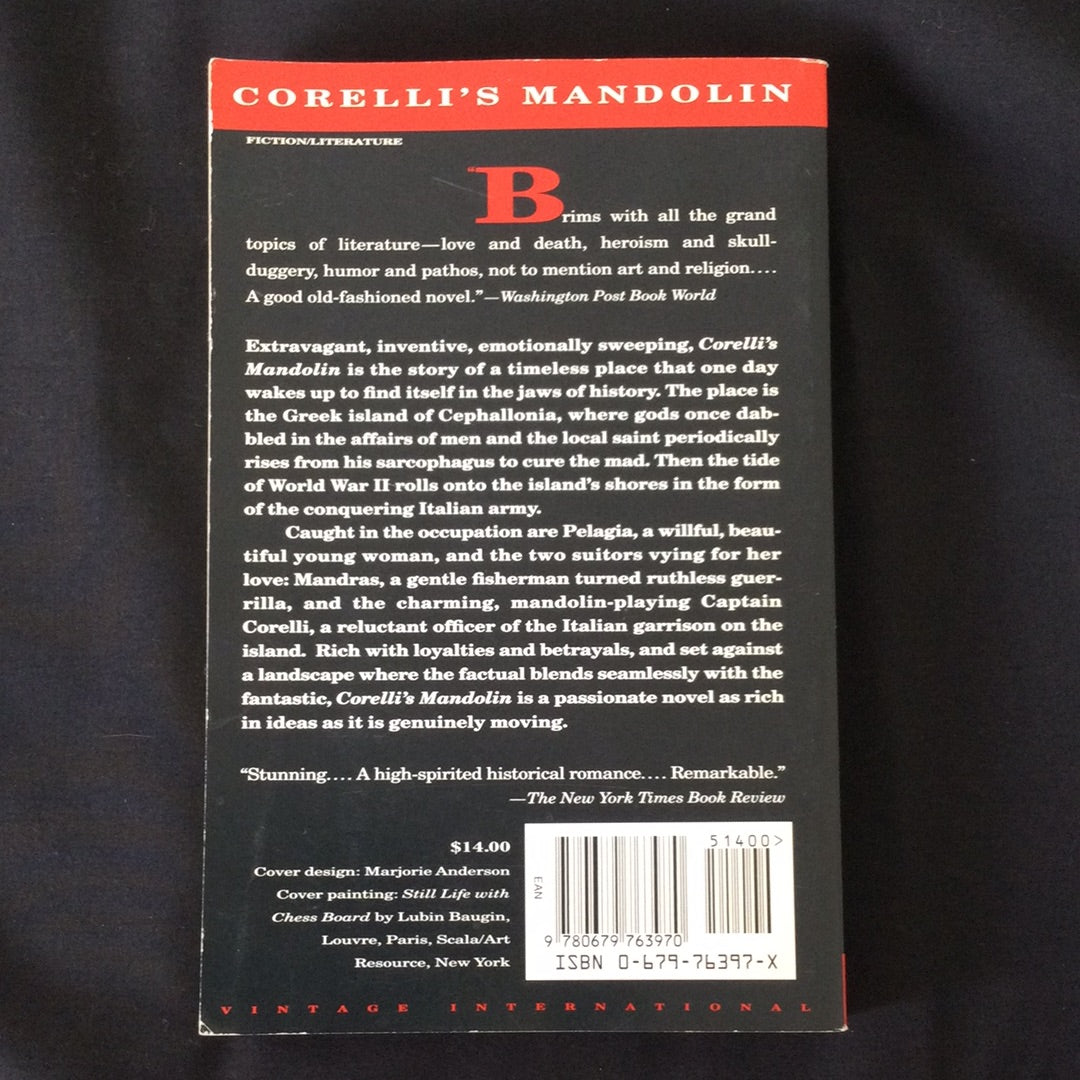 'Corelli's Mandolin' by Louis De Bernieres