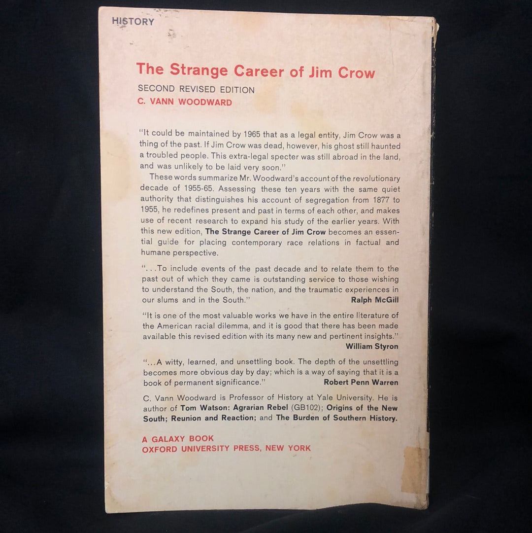 ‘The Strange Career of Jim Crow’ by C. Van Woodward