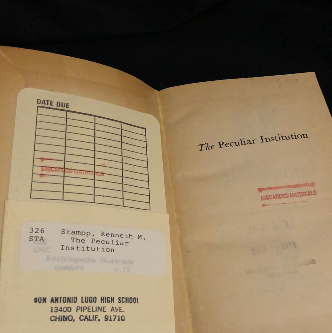 ‘A Peculiar Institution Slavery in the Ante-Bellum South’ by Kenneth M Stamp