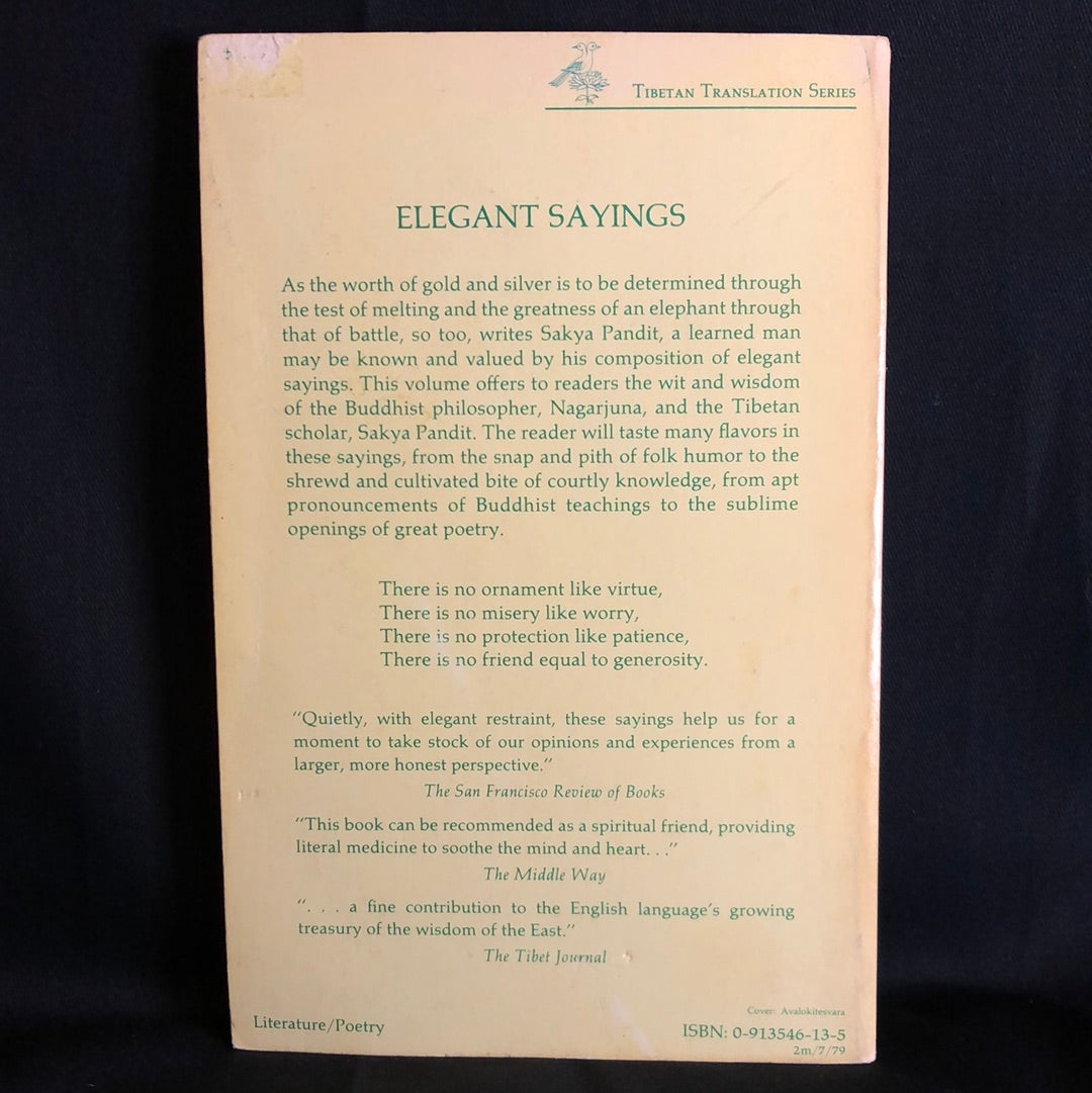 ‘Elegant Sayings’ by Nagarjuna And Sakya Pandit