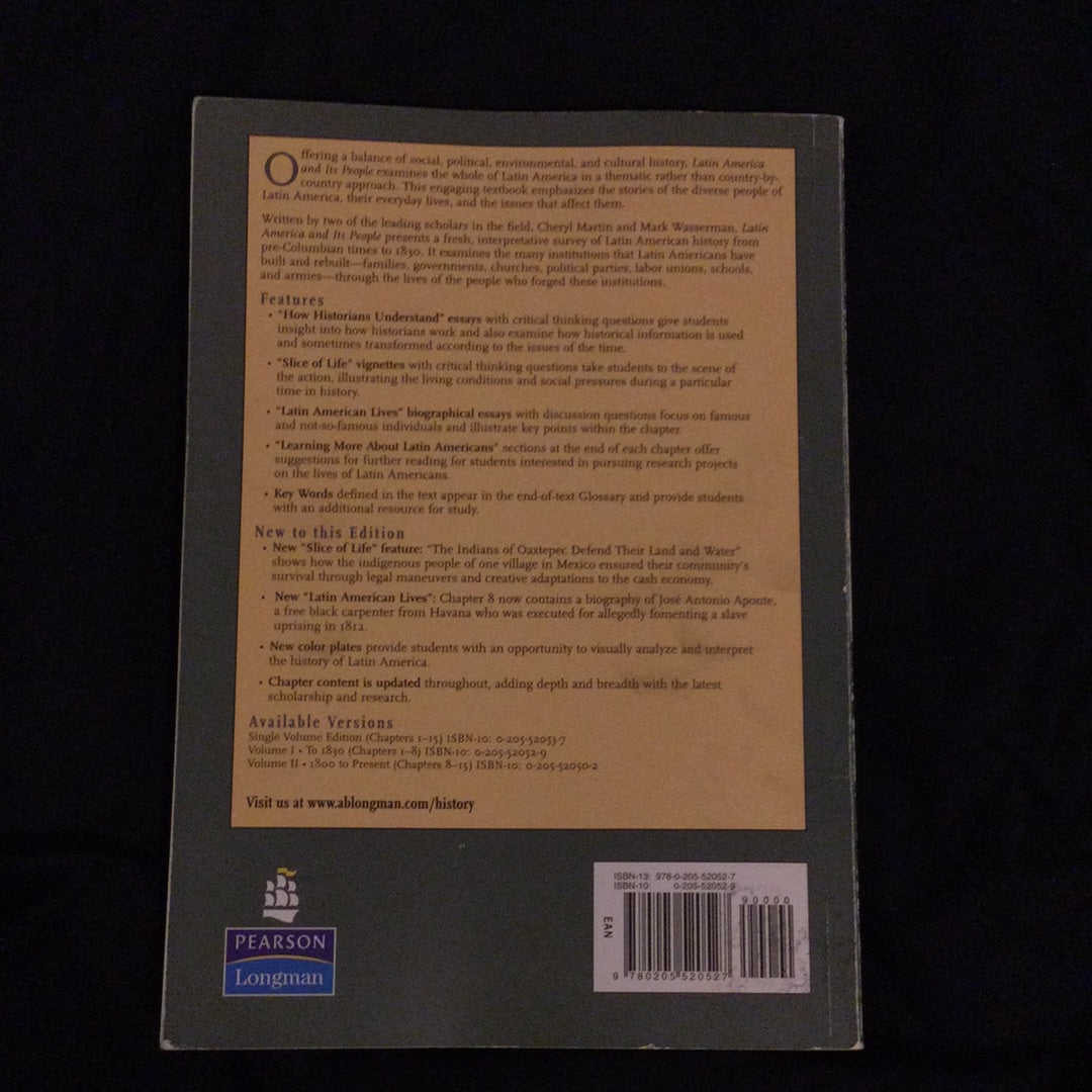 ‘Latin America and it’s People’ by Cheryl Martin & Mark Wasserman